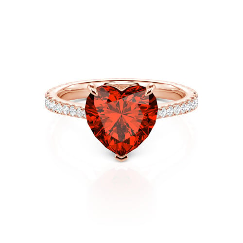 Jeulia Heart Cut Sterling Silver Engagement Ring