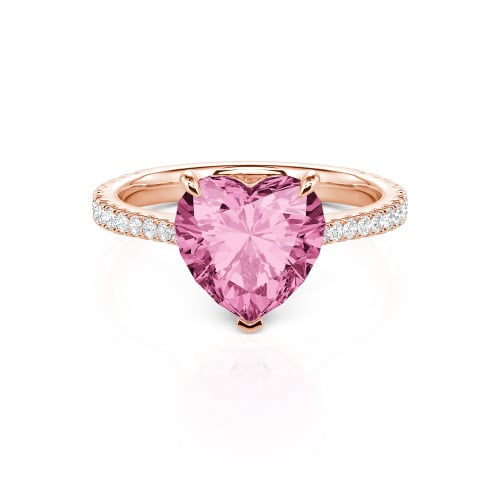 Jeulia Heart Cut Sterling Silver Engagement Ring