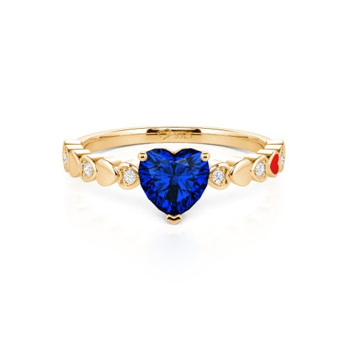 Jeulia Heart Shank Heart Cut Enamel Sterling Silver Engagement Ring