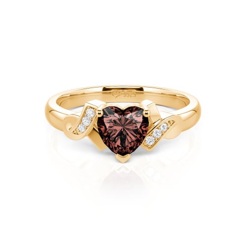 Jeulia Knot Design Heart Cut Sterling Silver Engagement Ring