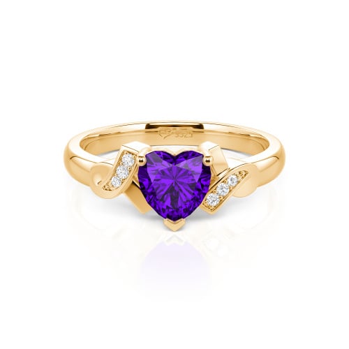 Jeulia Knot Design Heart Cut Sterling Silver Engagement Ring