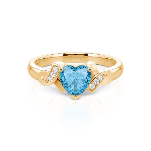 Jeulia Knot Design Heart Cut Sterling Silver Engagement Ring