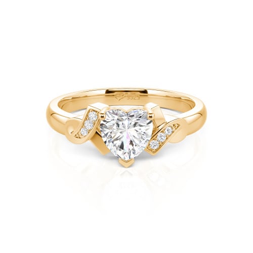 Jeulia Knot Design Heart Cut Sterling Silver Engagement Ring