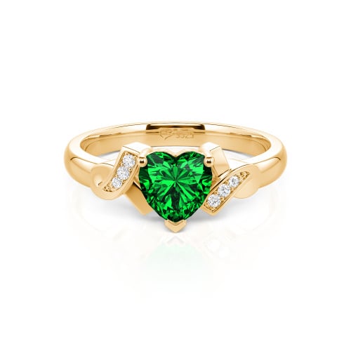 Jeulia Knot Design Heart Cut Sterling Silver Engagement Ring