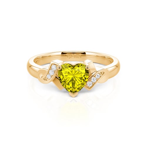 Jeulia Knot Design Heart Cut Sterling Silver Engagement Ring