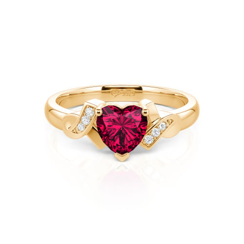 Jeulia Knot Design Heart Cut Sterling Silver Engagement Ring