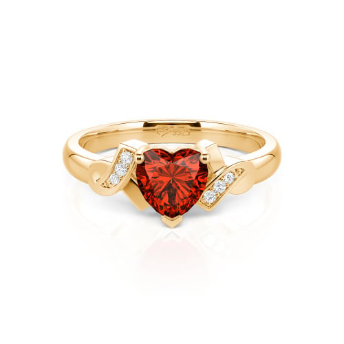 Jeulia Knot Design Heart Cut Sterling Silver Engagement Ring