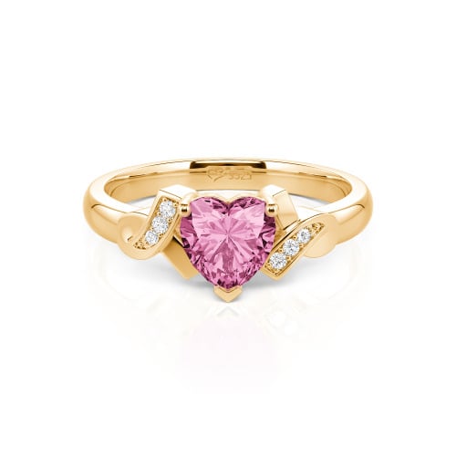 Jeulia Knot Design Heart Cut Sterling Silver Engagement Ring