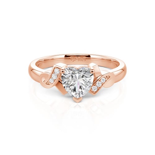Jeulia Knot Design Heart Cut Sterling Silver Engagement Ring