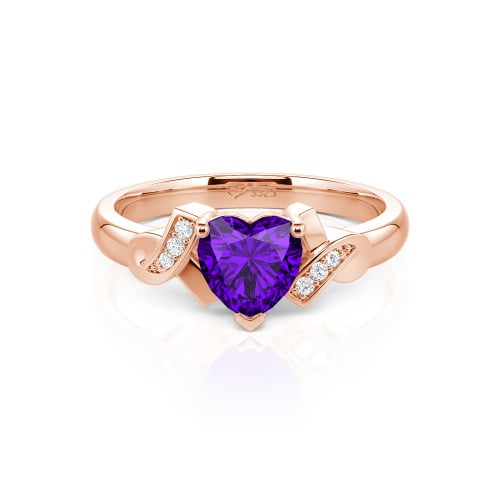 Jeulia Knot Design Heart Cut Sterling Silver Engagement Ring