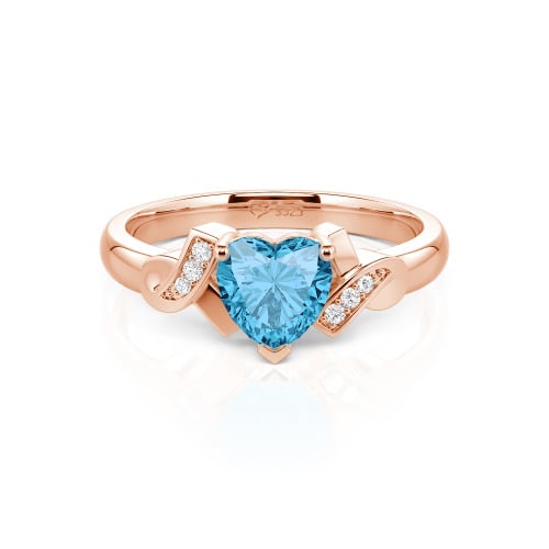 Jeulia Knot Design Heart Cut Sterling Silver Engagement Ring
