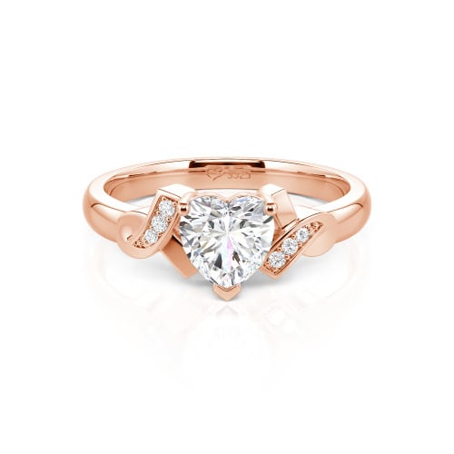 Jeulia Knot Design Heart Cut Sterling Silver Engagement Ring