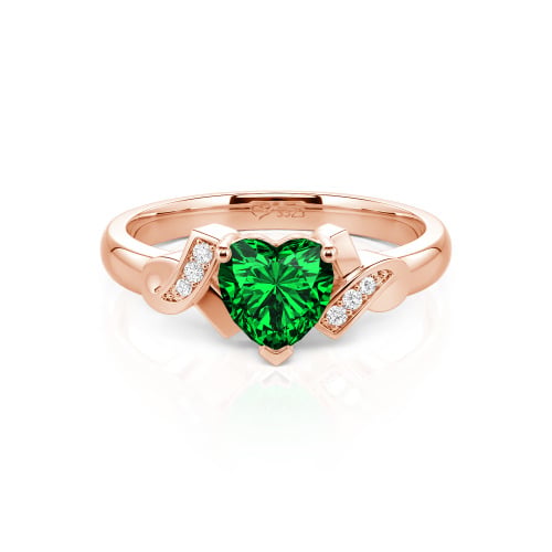 Jeulia Knot Design Heart Cut Sterling Silver Engagement Ring