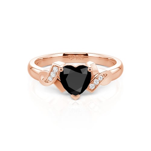 Jeulia Knot Design Heart Cut Sterling Silver Engagement Ring