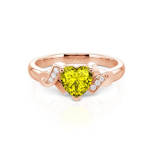 Jeulia Knot Design Heart Cut Sterling Silver Engagement Ring