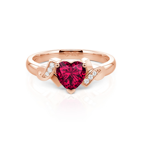 Jeulia Knot Design Heart Cut Sterling Silver Engagement Ring