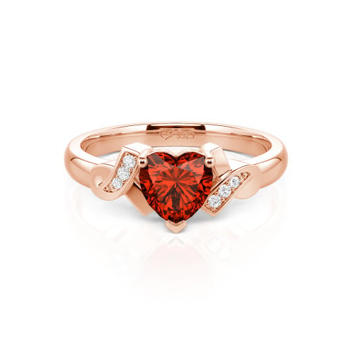 Jeulia Knot Design Heart Cut Sterling Silver Engagement Ring