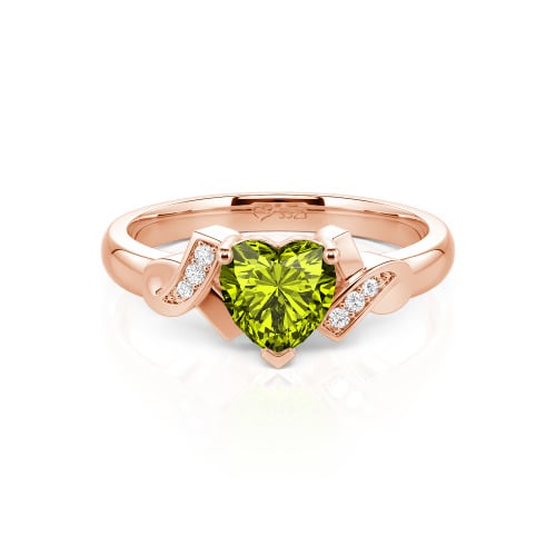 Jeulia Knot Design Heart Cut Sterling Silver Engagement Ring