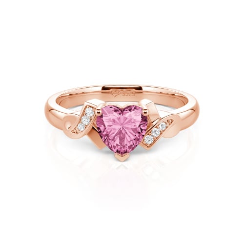 Jeulia Knot Design Heart Cut Sterling Silver Engagement Ring