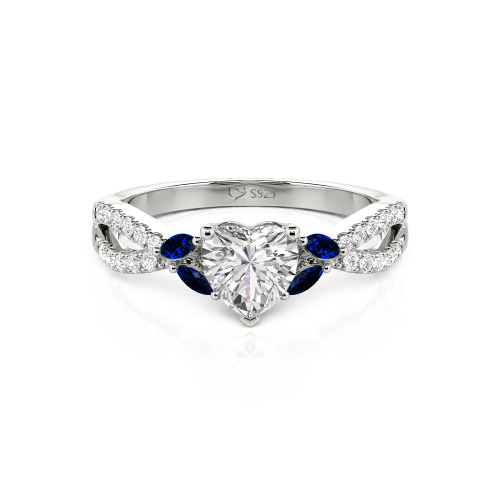 Jeulia Custom Twisted Heart Engagement Ring With Side Stone