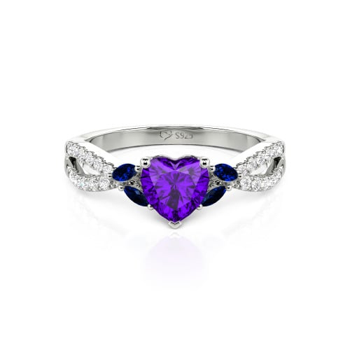 Jeulia Custom Twisted Heart Engagement Ring With Side Stone