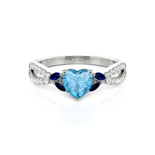 Jeulia Custom Twisted Heart Engagement Ring With Side Stone