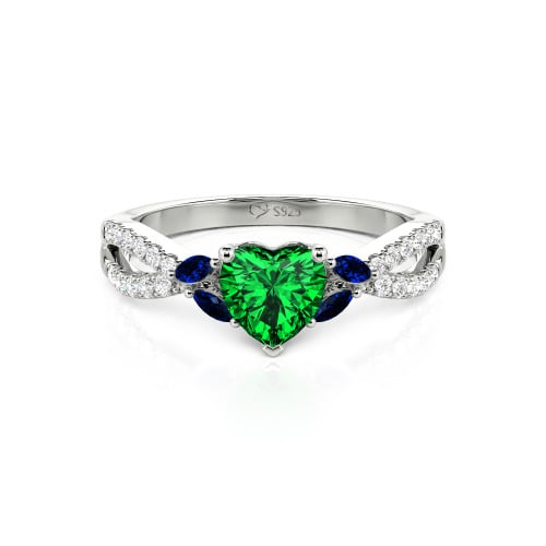 Jeulia Custom Twisted Heart Engagement Ring With Side Stone