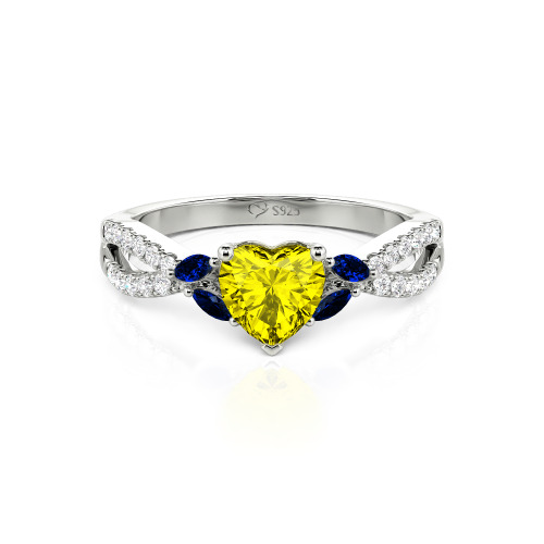 Jeulia Custom Twisted Heart Engagement Ring With Side Stone