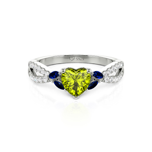 Jeulia Custom Twisted Heart Engagement Ring With Side Stone