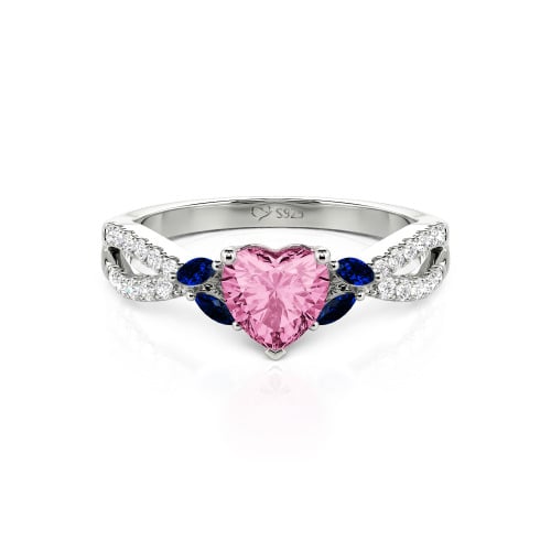 Jeulia Custom Twisted Heart Engagement Ring With Side Stone