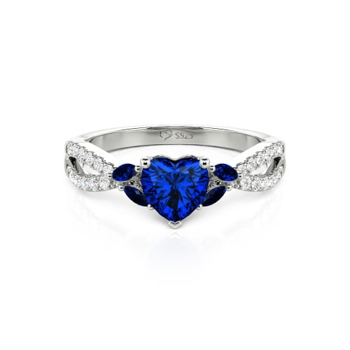 Jeulia Custom Twisted Heart Engagement Ring With Side Stone