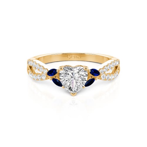 Jeulia Custom Twisted Heart Engagement Ring With Side Stone