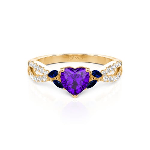 Jeulia Custom Twisted Heart Engagement Ring With Side Stone