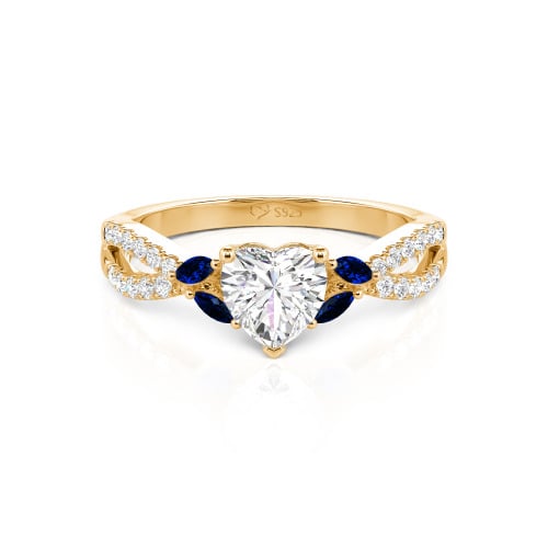 Jeulia Custom Twisted Heart Engagement Ring With Side Stone