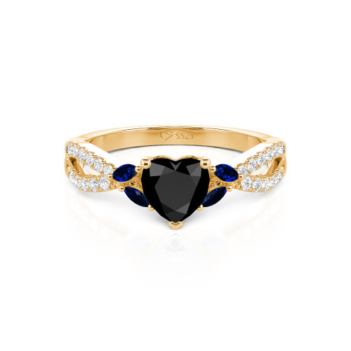 Jeulia Custom Twisted Heart Engagement Ring With Side Stone