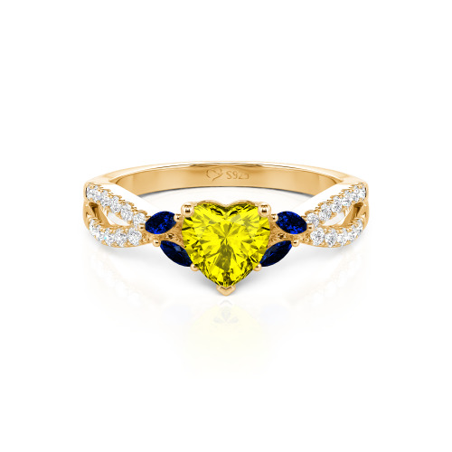 Jeulia Custom Twisted Heart Engagement Ring With Side Stone