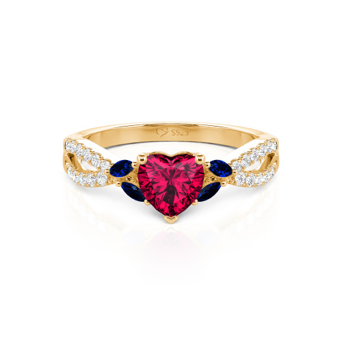 Jeulia Custom Twisted Heart Engagement Ring With Side Stone