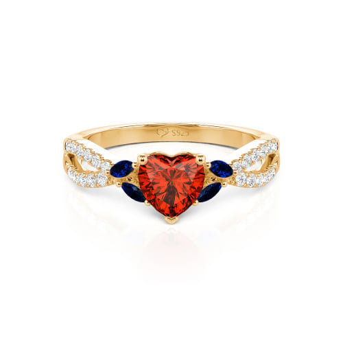 Jeulia Custom Twisted Heart Engagement Ring With Side Stone