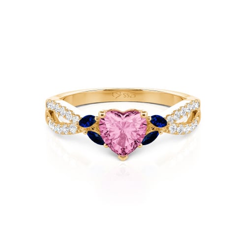 Jeulia Custom Twisted Heart Engagement Ring With Side Stone