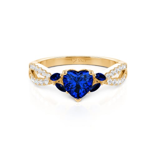 Jeulia Custom Twisted Heart Engagement Ring With Side Stone