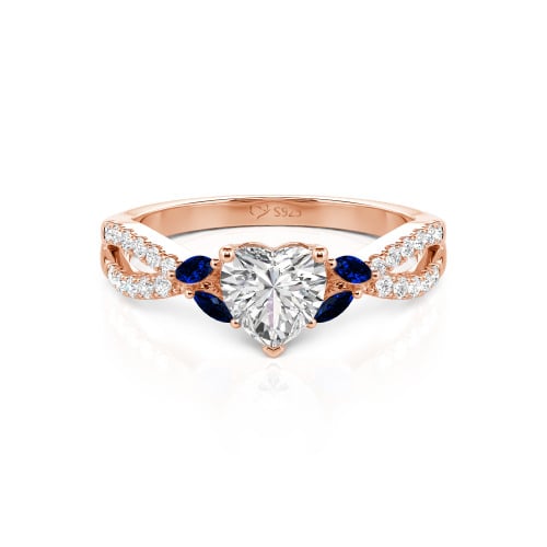 Jeulia Custom Twisted Heart Engagement Ring With Side Stone