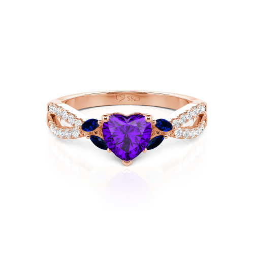 Jeulia Custom Twisted Heart Engagement Ring With Side Stone