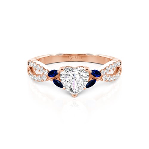 Jeulia Custom Twisted Heart Engagement Ring With Side Stone