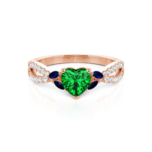 Jeulia Custom Twisted Heart Engagement Ring With Side Stone