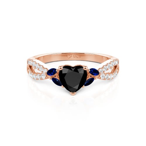 Jeulia Custom Twisted Heart Engagement Ring With Side Stone