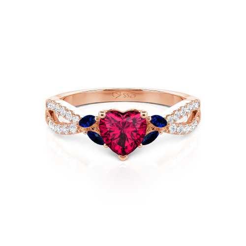 Jeulia Custom Twisted Heart Engagement Ring With Side Stone