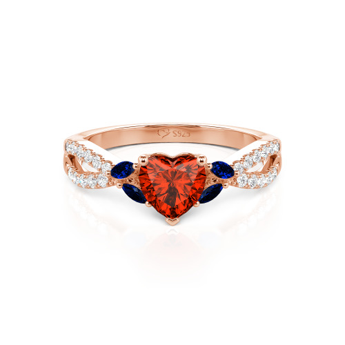 Jeulia Custom Twisted Heart Engagement Ring With Side Stone
