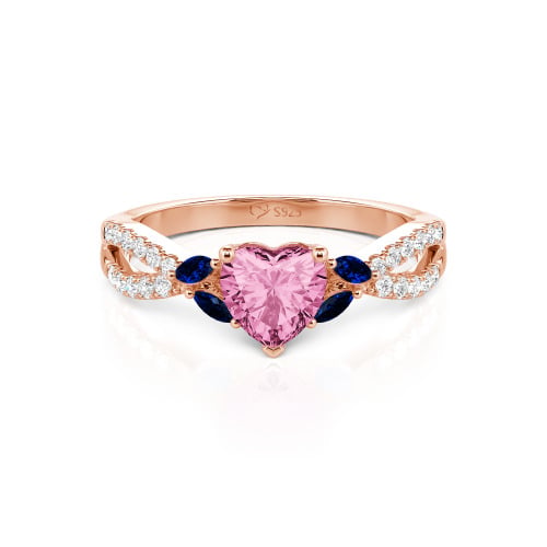 Jeulia Custom Twisted Heart Engagement Ring With Side Stone