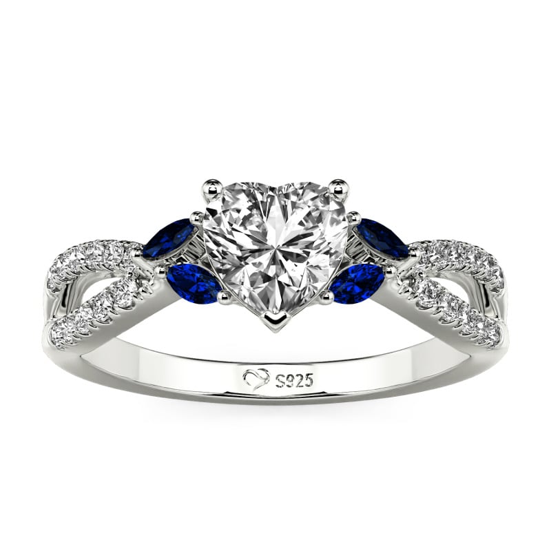 Jeulia Custom Twisted Heart Engagement Ring With Side Stone
