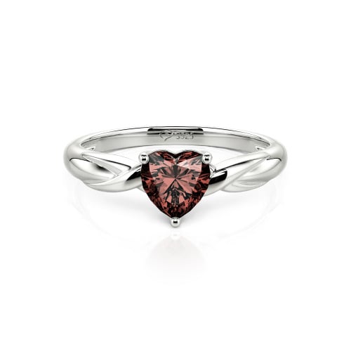 Jeulia Simple Custom Heart Promise Ring with Knot Band Design